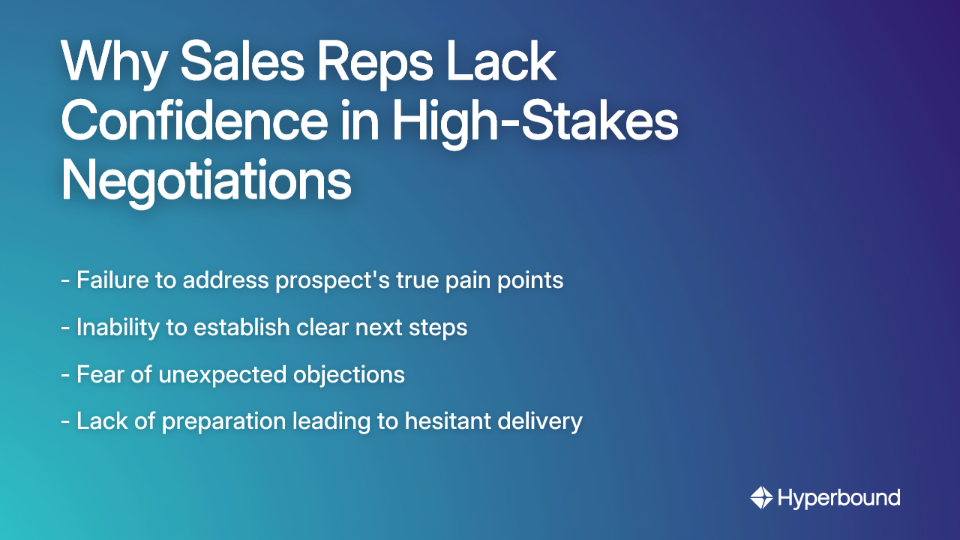 Why Sales Reps Lack Confidence in High-Stakes Negotiations