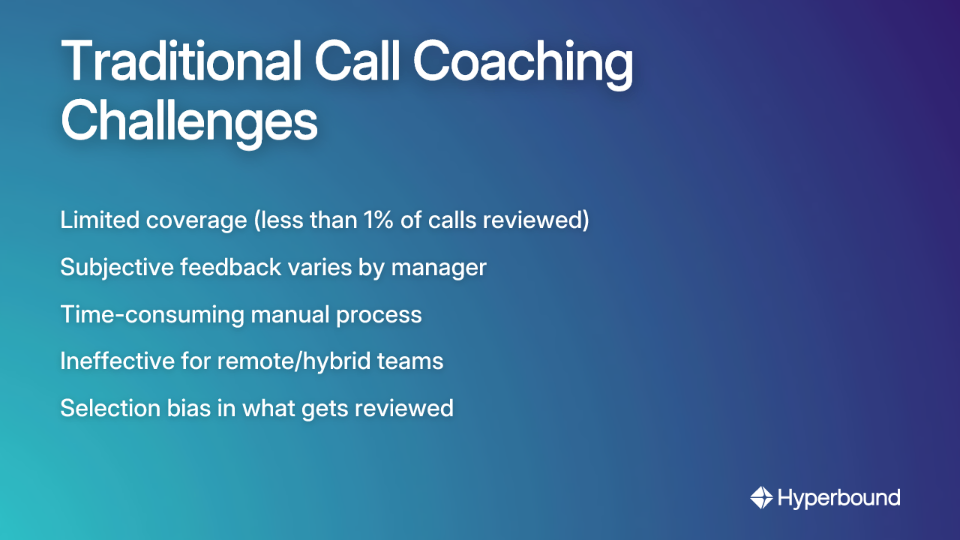 Traditional Call Coaching Challenges