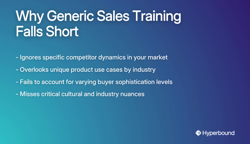 Why Generic Sales Training Falls Short