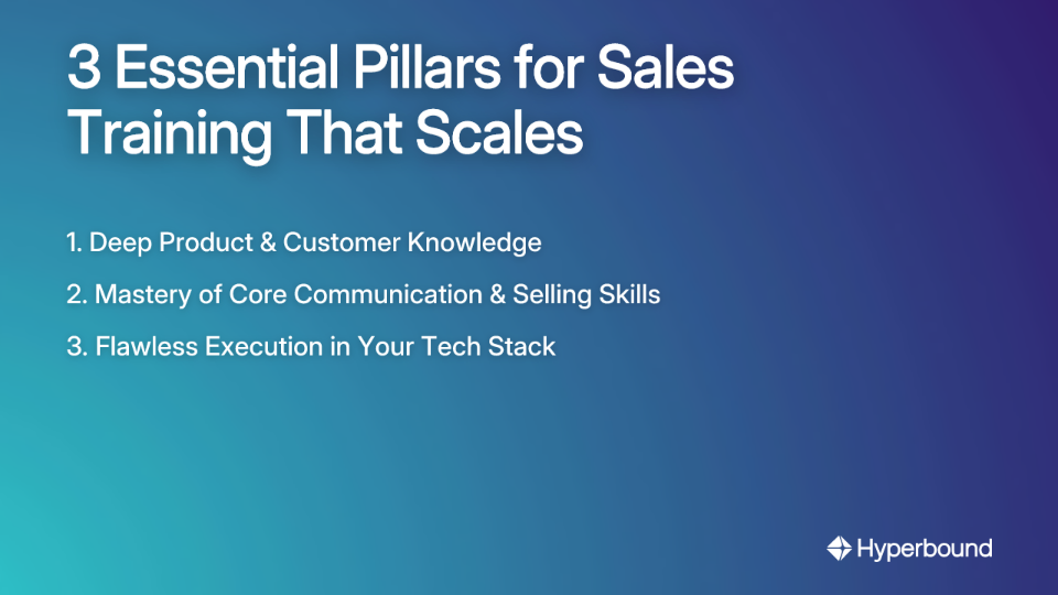 3 Essential Pillars for Sales Training That Scales