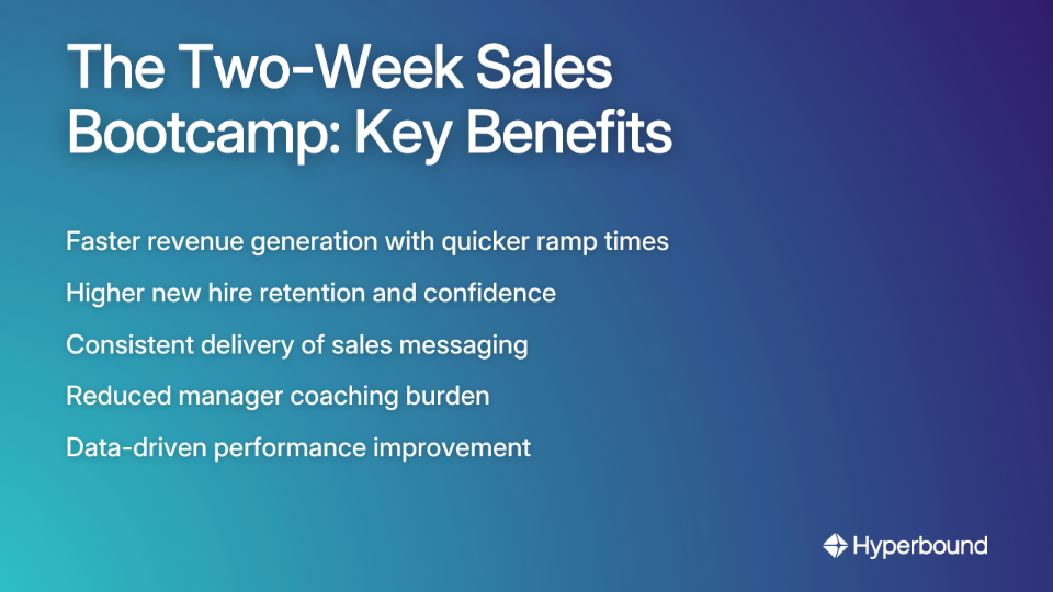 The Two-Week Sales Bootcamp: Key Benefits