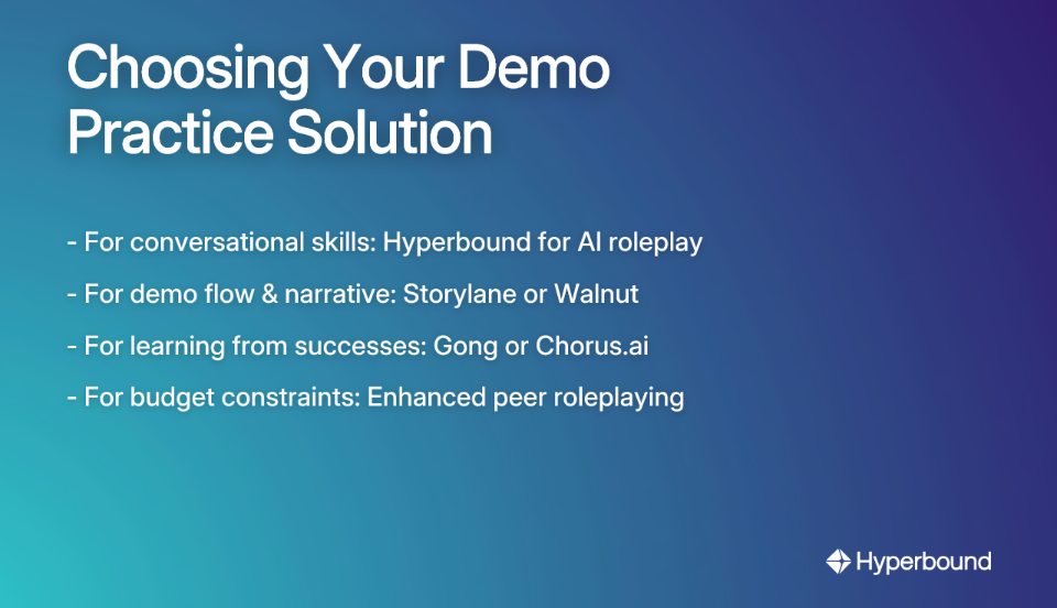 Choosing Your Demo Practice Solution