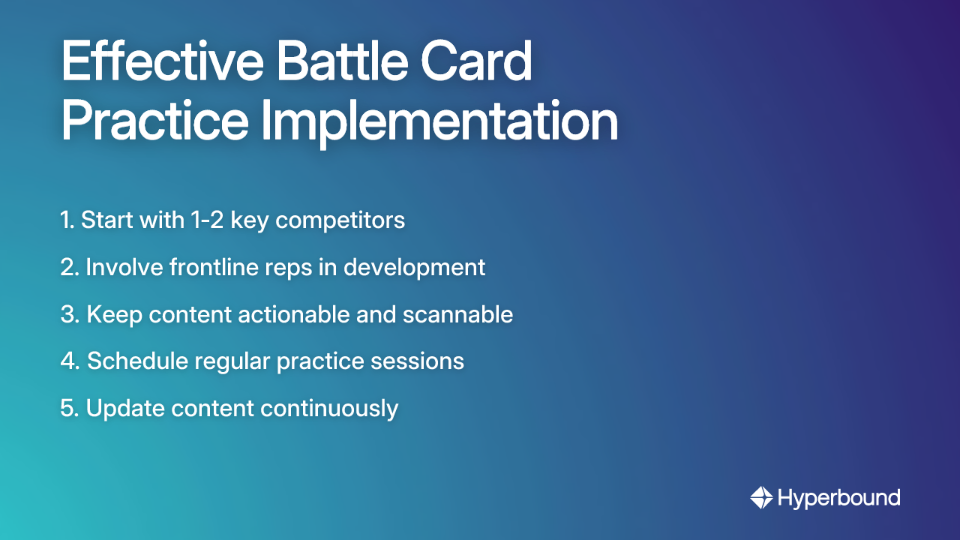 Effective Battle Card Practice Implementation