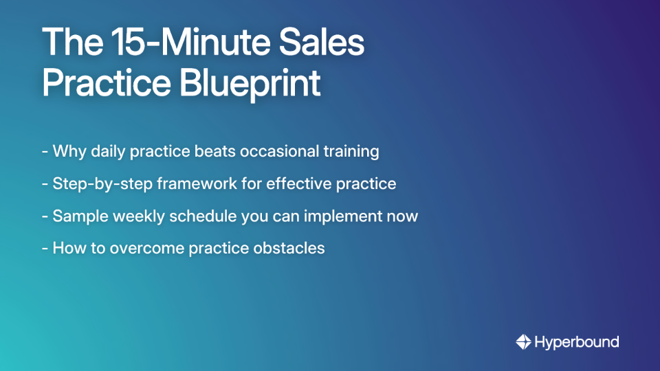 The 15-Minute Sales Practice Blueprint