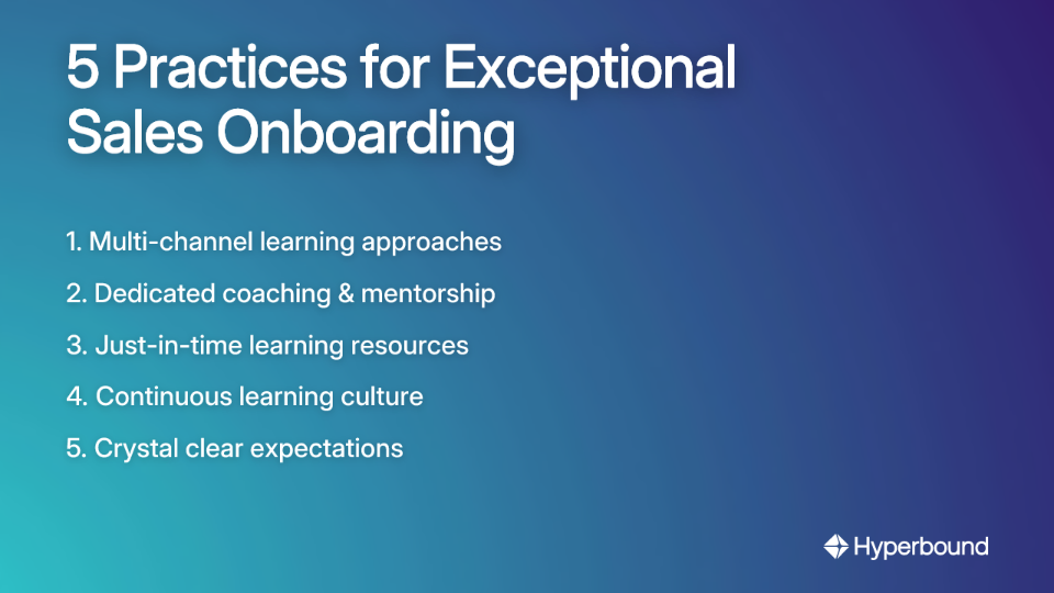 5 Practices for Exceptional Sales Onboarding