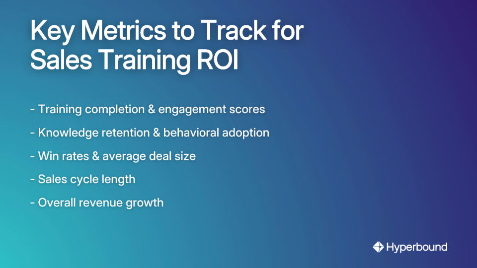 Key Metrics to Track for Sales Training ROI