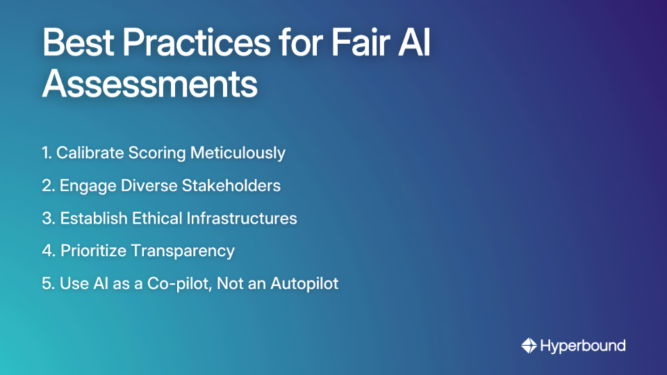 Best Practices for Fair AI Assessments