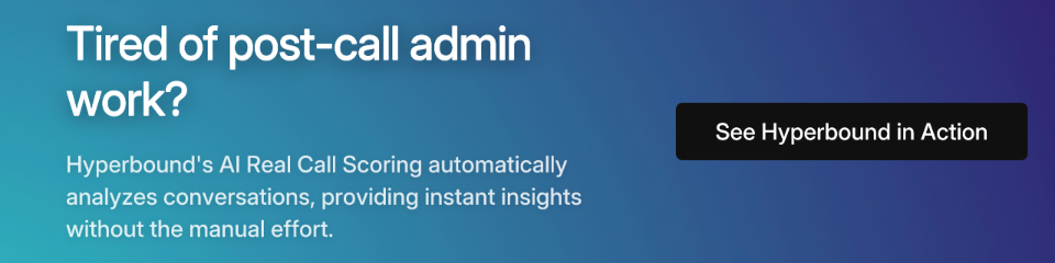 Tired of post-call admin work? Hyperbound's AI Real Call Scoring automatically analyzes conversations, providing instant insights without the manual effort. See Hyperbound in Action