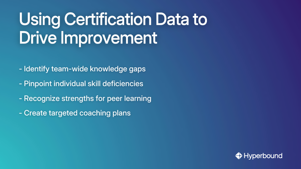 Using Certification Data to Drive Improvement