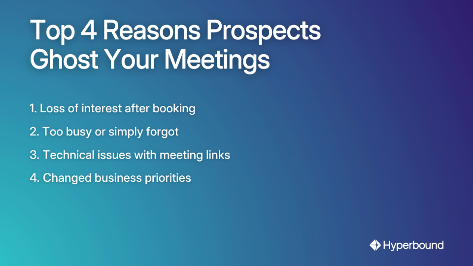 Top 4 Reasons Prospects Ghost Your Meetings