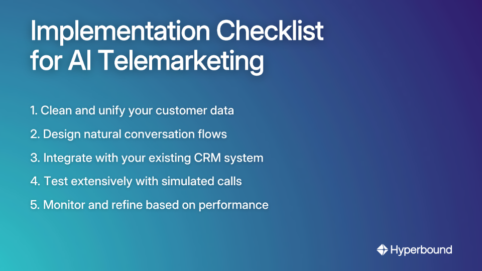 Implementation Checklist for AI Telemarketing