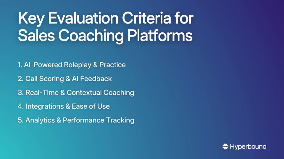 Key Evaluation Criteria for Sales Coaching Platforms