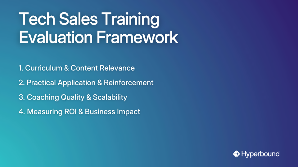 Tech Sales Training Evaluation Framework