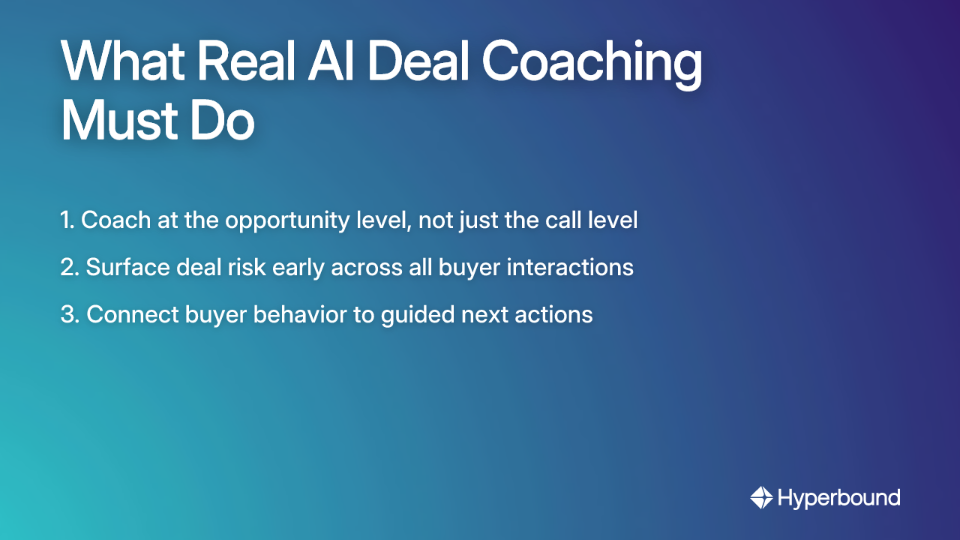 What Real AI Deal Coaching Must Do
