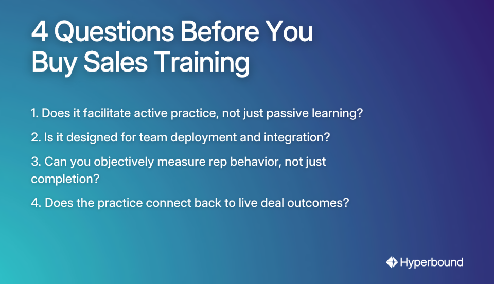4 Questions Before You Buy Sales Training