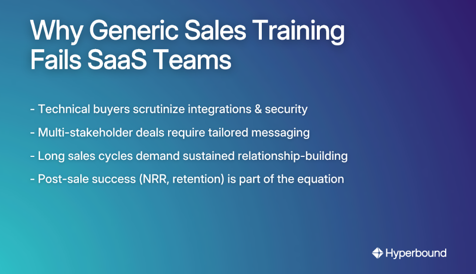 Why Generic Sales Training Fails SaaS Teams
