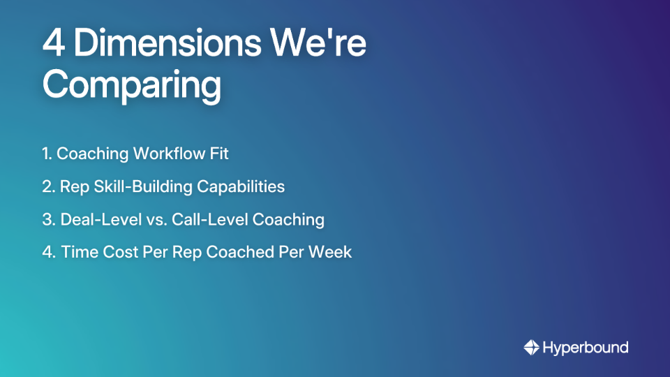 4 Dimensions We're Comparing
