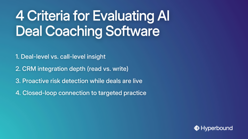 4 Criteria for Evaluating AI Deal Coaching Software