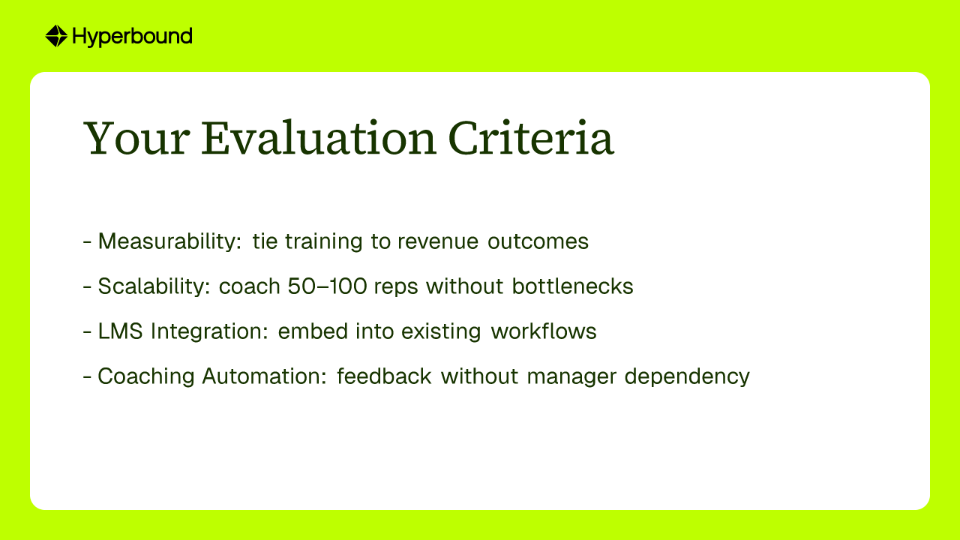 Your Evaluation Criteria