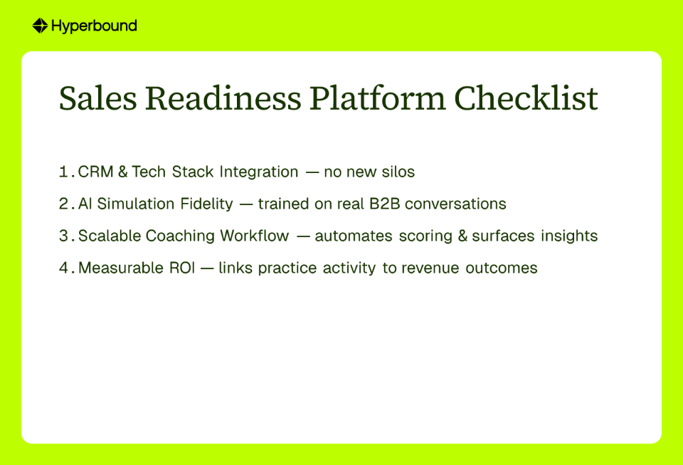 Sales Readiness Platform Checklist