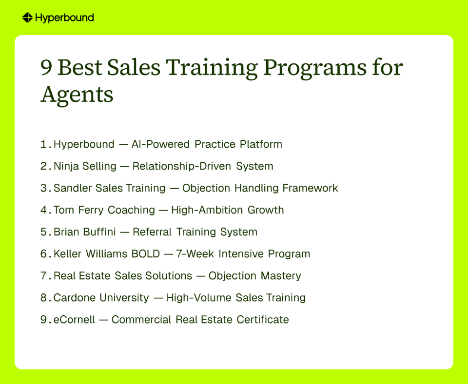 9 Best Sales Training Programs for Agents