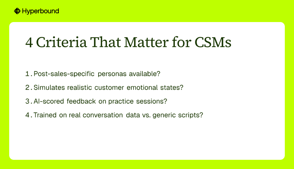 4 Criteria That Matter for CSMs