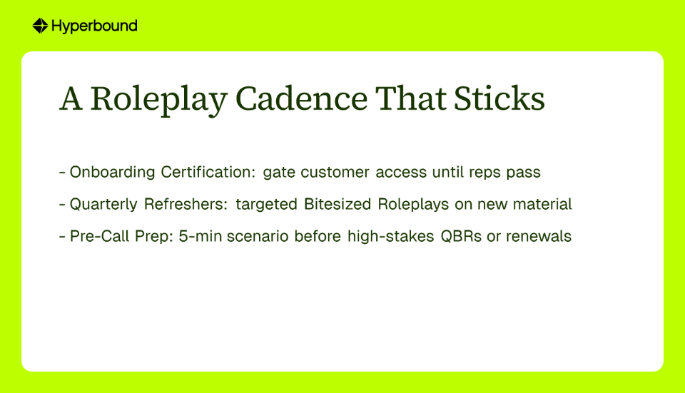 A Roleplay Cadence That Sticks