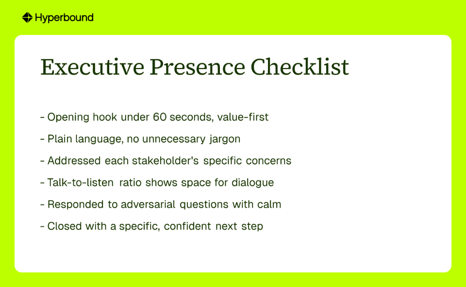 Executive Presence Checklist