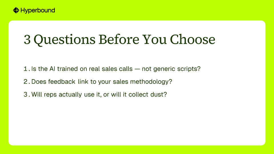 3 Questions Before You Choose