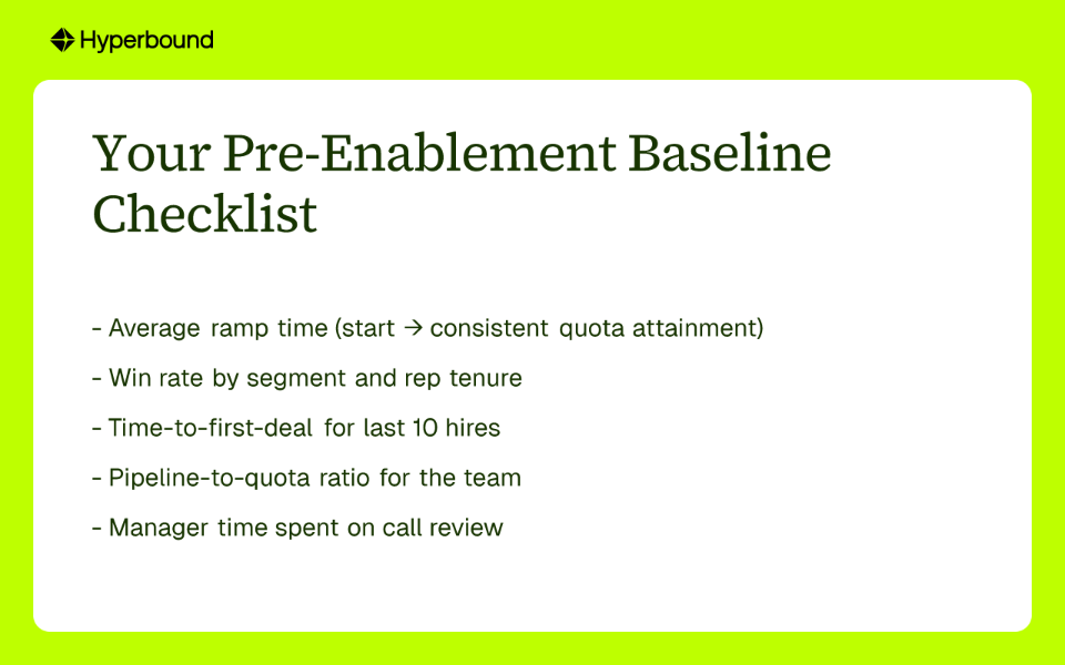 Your Pre-Enablement Baseline Checklist