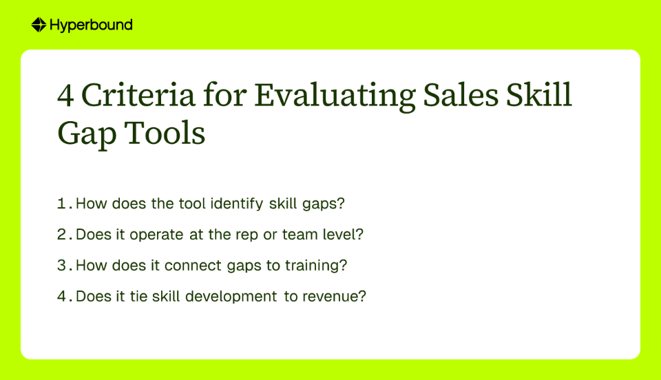 4 Criteria for Evaluating Sales Skill Gap Tools