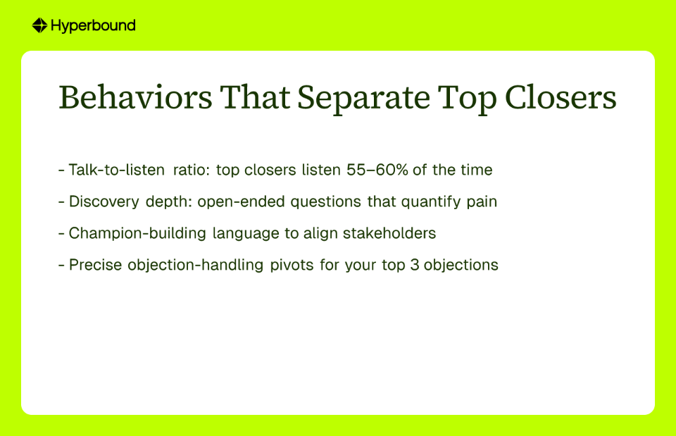 Behaviors That Separate Top Closers