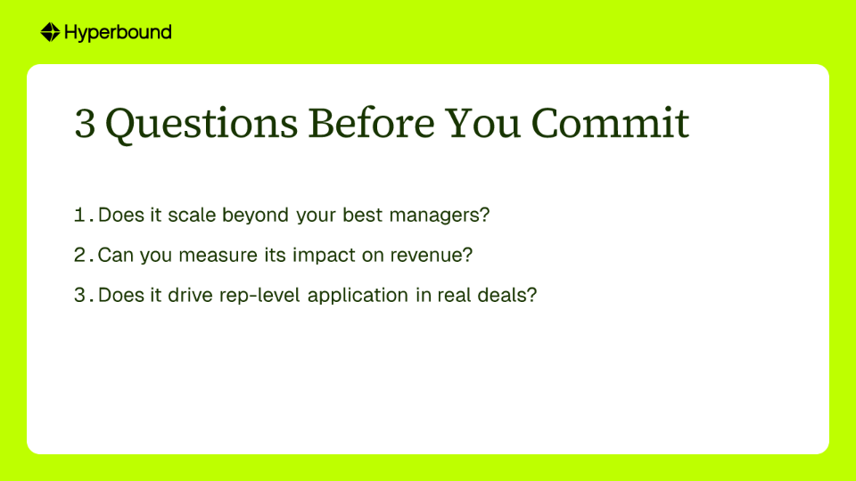 3 Questions Before You Commit