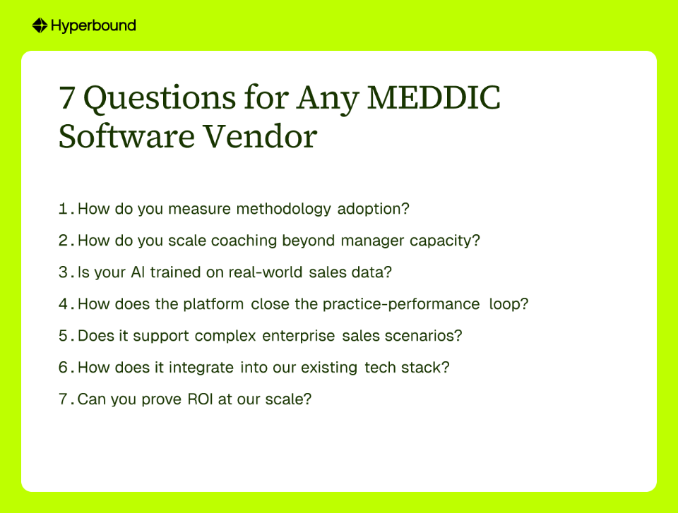 7 Questions for Any MEDDIC Software Vendor