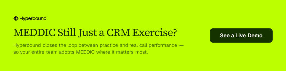 MEDDIC Still Just a CRM Exercise?