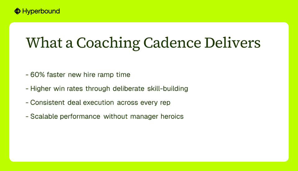 What a Coaching Cadence Delivers