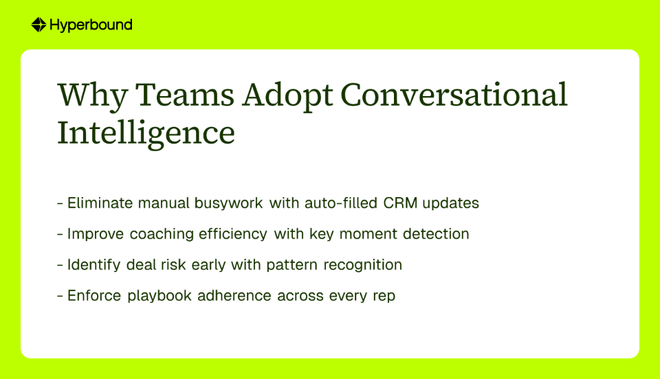 Why Teams Adopt Conversational Intelligence