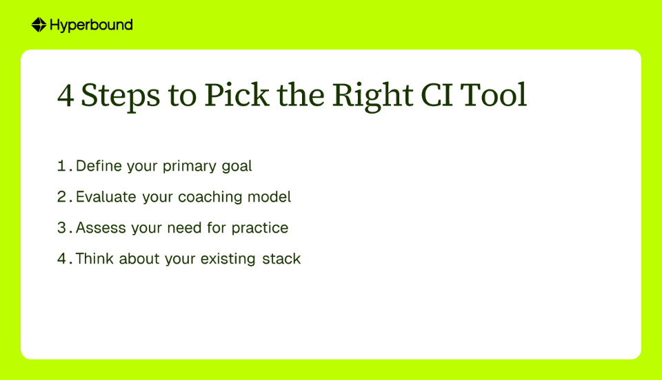 4 Steps to Pick the Right CI Tool