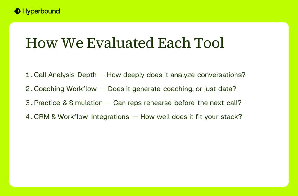 How We Evaluated Each Tool