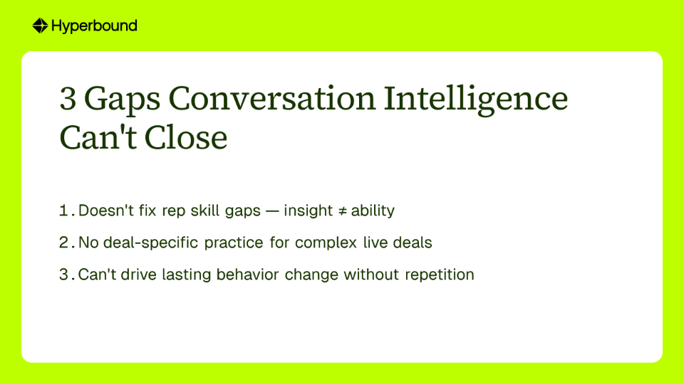 3 Gaps Conversation Intelligence Can't Close