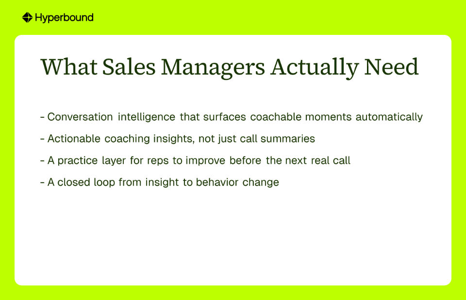 What Sales Managers Actually Need