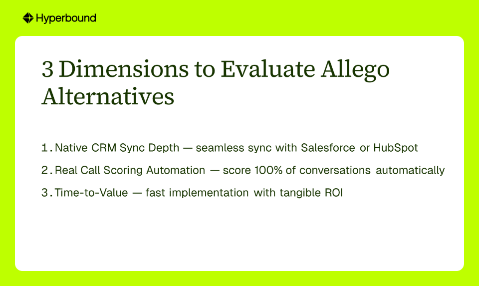 3 Dimensions to Evaluate Allego Alternatives