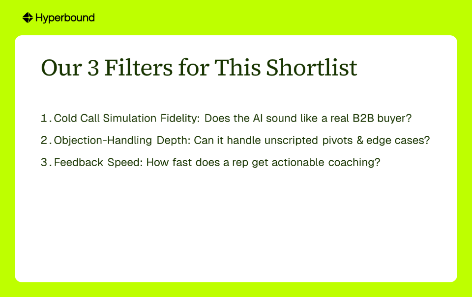 Our 3 Filters for This Shortlist