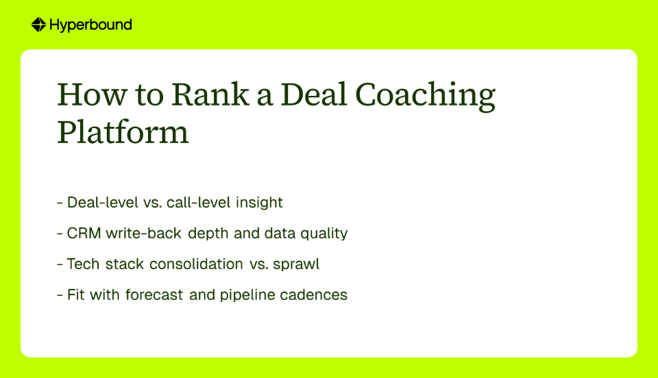How to Rank a Deal Coaching Platform