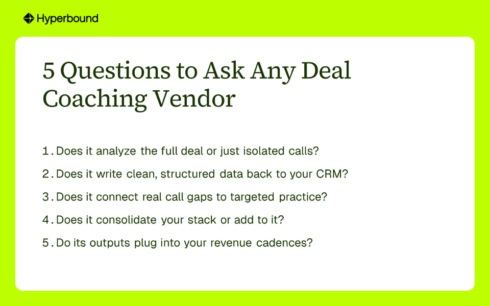 5 Questions to Ask Any Deal Coaching Vendor