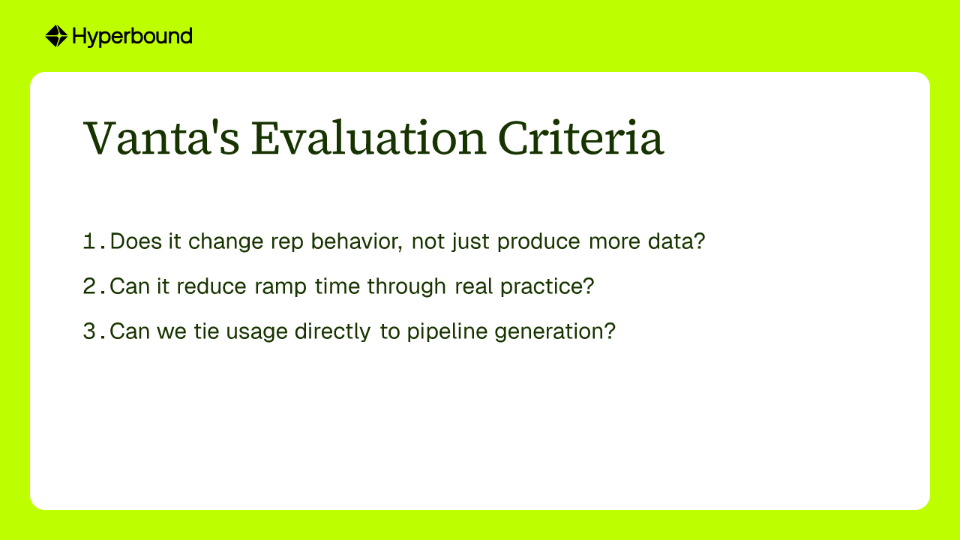 Vanta's Evaluation Criteria