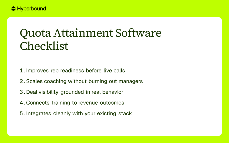 Quota Attainment Software Checklist