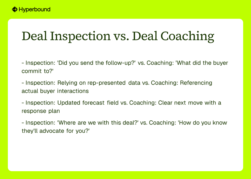 Deal Inspection vs. Deal Coaching