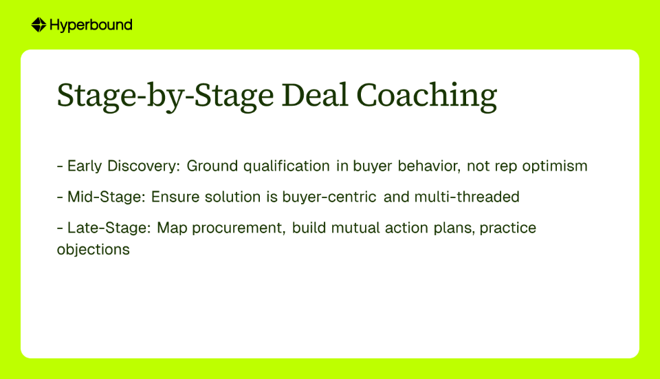 Stage-by-Stage Deal Coaching