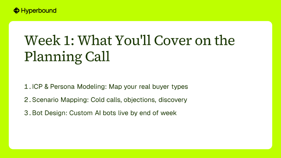Week 1: What You'll Cover on the Planning Call